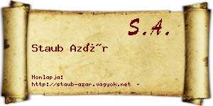 Staub Azár névjegykártya